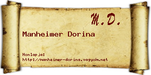 Manheimer Dorina névjegykártya